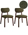 Esszimmerstuhl 2er Set MILLS Bouclé Braun / Grün