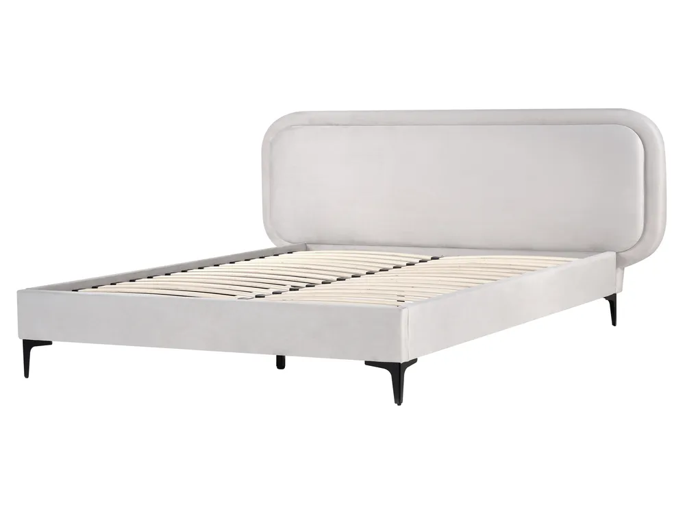 Krevet Samet SUZETTE 160 x 200 cm svijetlosivi_989478