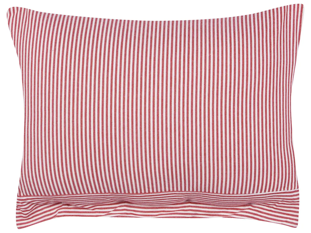 Dekokissen 2er Set AALITA 40 x 60 cm Baumwolle Rot Streifenmuster_902652