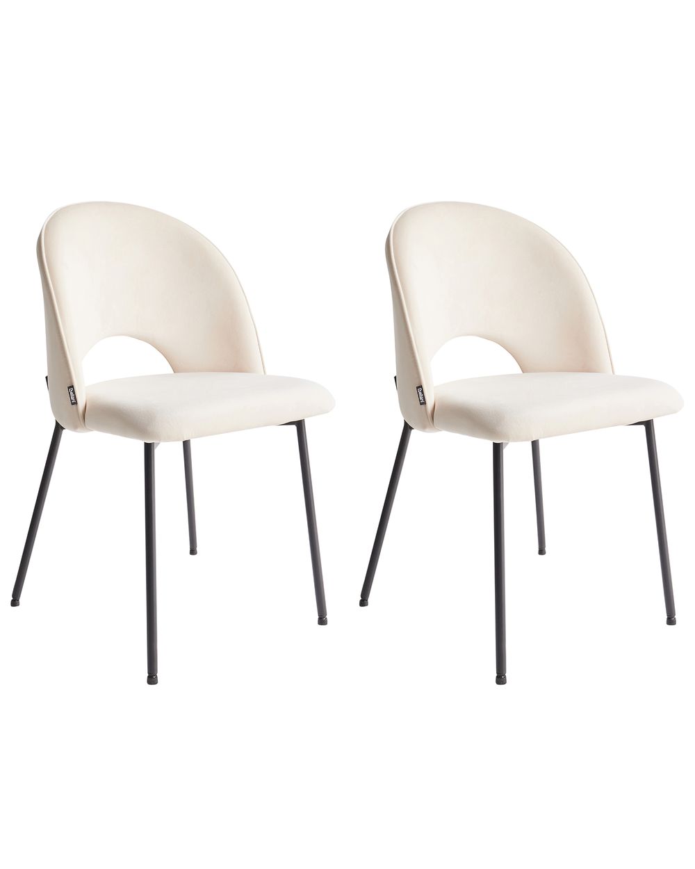 Set of 2 Dining Chairs COVELO Velvet Light Beige