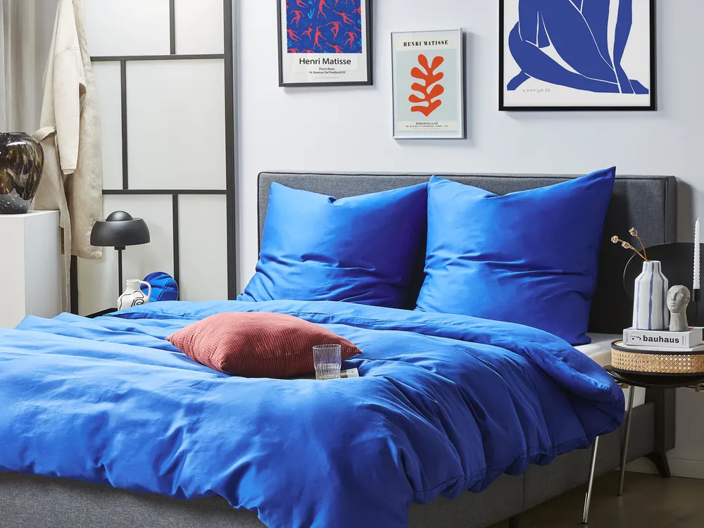 Bettwäsche-Set HARMONRIDGE 135 x 200 cm Baumwollsatin Dunkelblau