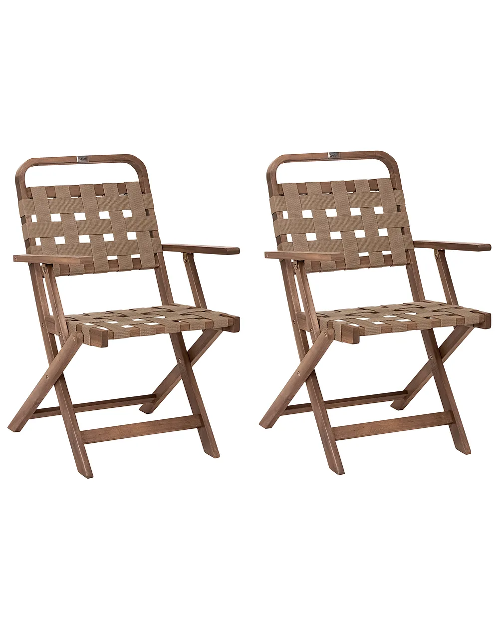 Set of 2 Garden Chairs MILZANO Acacia Wood Brown