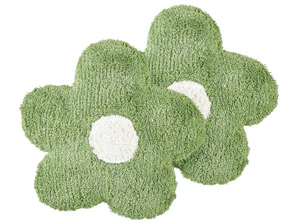 Dekokissen 2er Set SORREL Baumwolle 30 x 30 cm Grün Blume