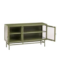 Sideboard mit Glastüren DEVON 115 cm Metall Grün_1113193
