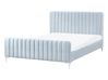 Bett mit Lattenrost Samtstoff LUNAN 140 x 200 cm Hellblau