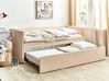 Ausziehbett Bouclé TROYES 90 x 200 cm Pfirsichrosa