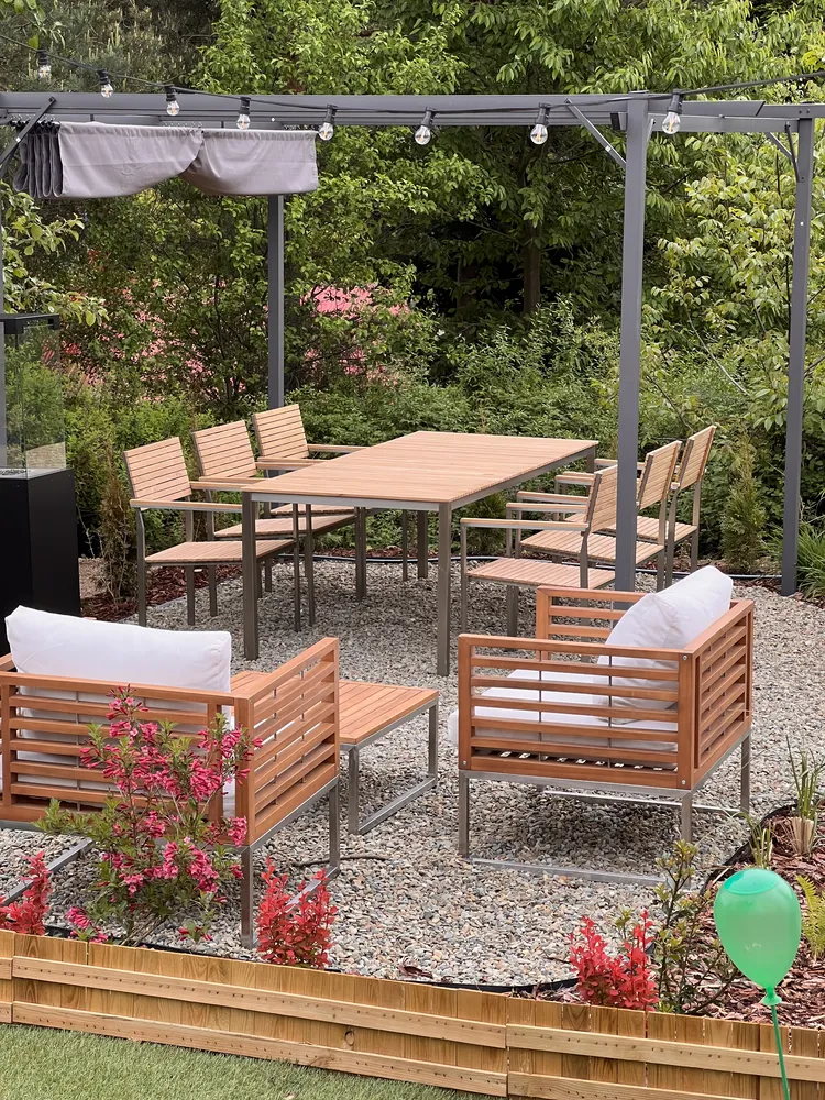 Lounge Set mit Tisch 4-Sitzer BERMUDA Akazienholz Braun_829580
