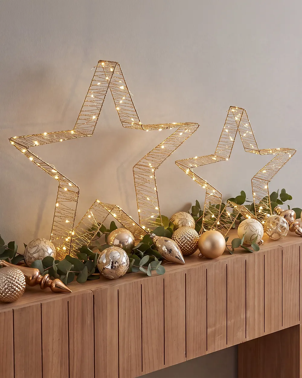 Set od 2 božićne ukrase LED ITALLA 30/38 cm Zvijezda Zlato_1169071