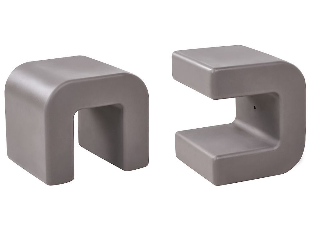 Set of 2 Side Tables MOZIA Taupe