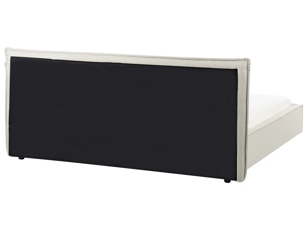 Wasserbett Kunstleinen LESTRE 180 x 200 cm Cremeweiß_962693