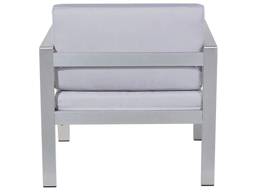 Lounge Set mit Tisch 4-Sitzer SALERNO Metall Hellgrau_679528