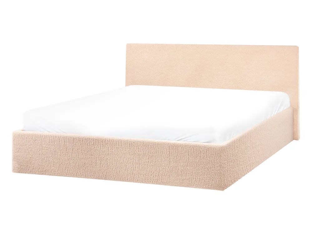Bett mit Stauraum ORBEY Bouclé Beige 140 x 200 cm_964435