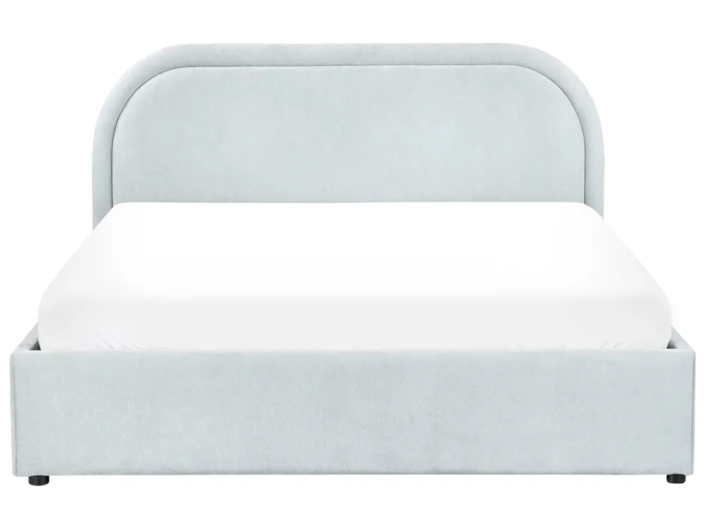 Ottoman Bed QUILLIEN Chenille Light Blue 140 x 200 cm (EU Double)_989840