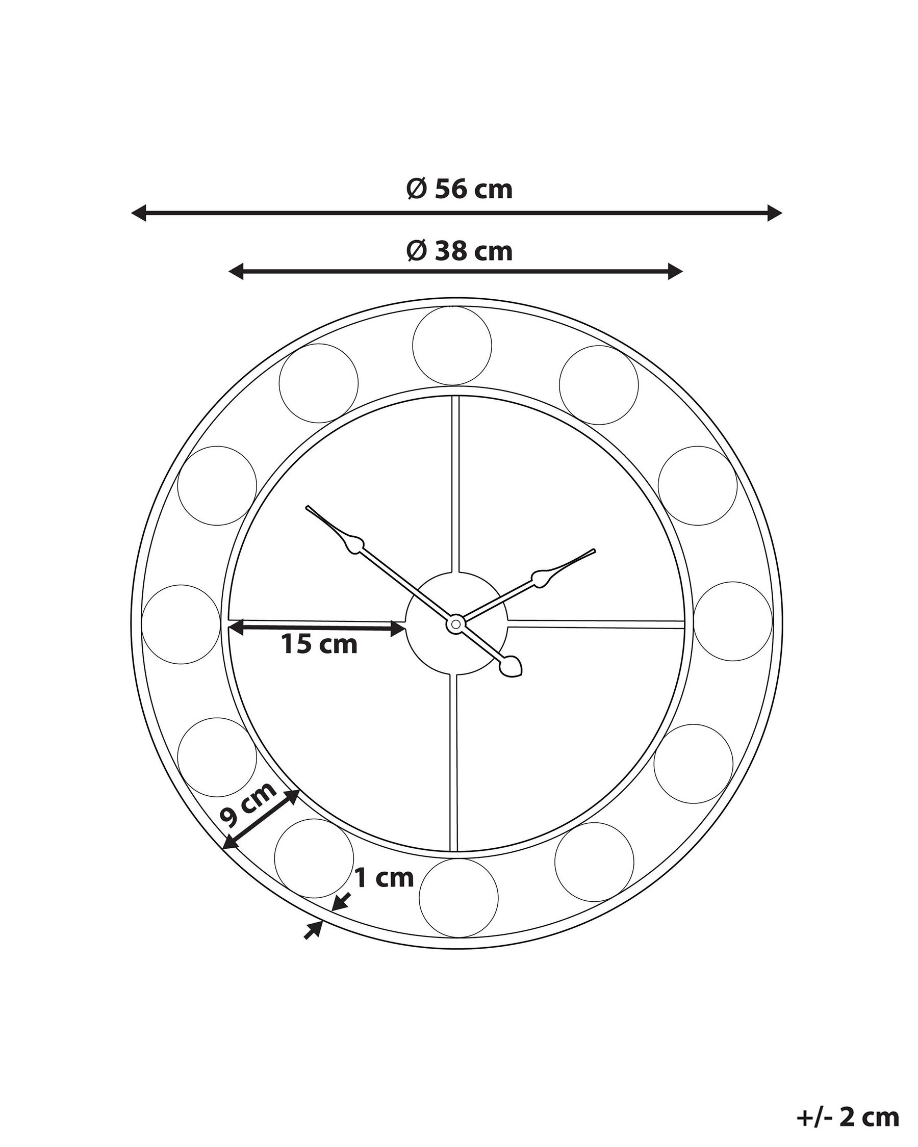 Wanduhr REIDEN 56 cm Metall Bunt_798205