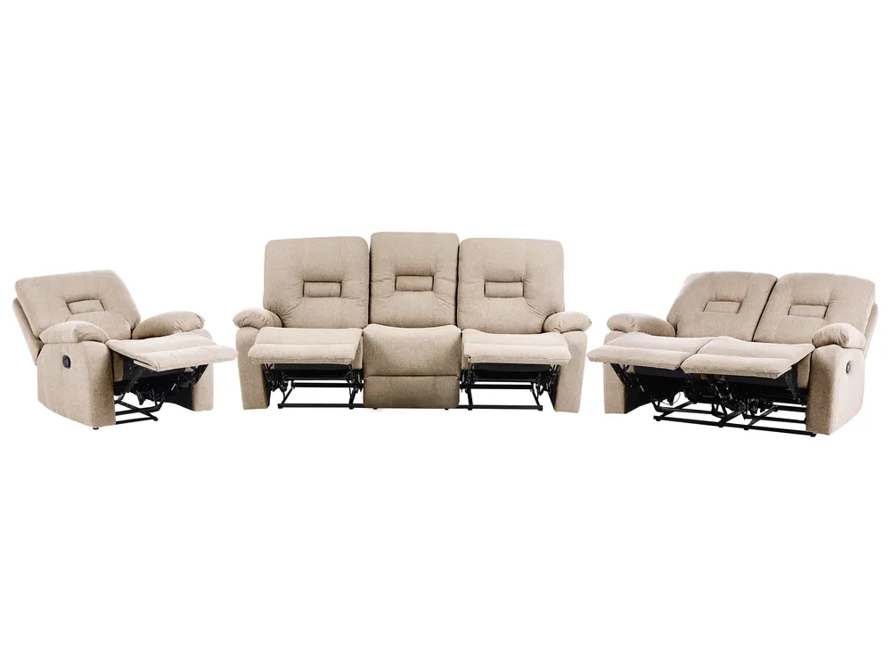 Sofa Set manuell verstellbar 6-Sitzer BERGEN Stoff Beige
