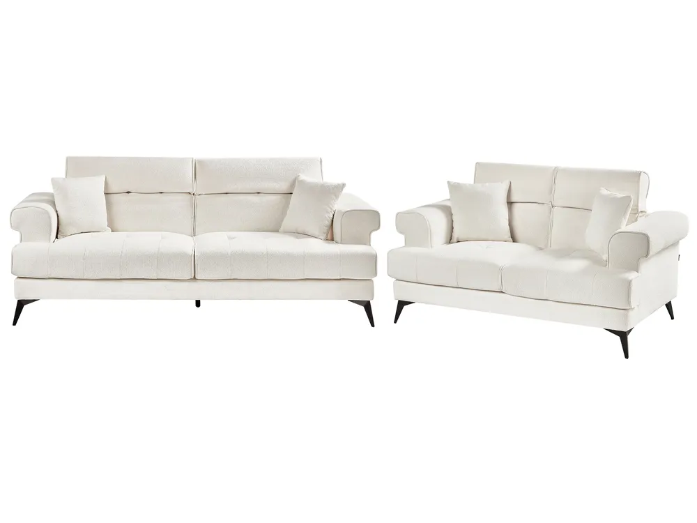 Sofa Set 5-Sitzer SKIVE Bouclé Weiß_948696