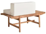 Lounge Set mit Tisch 2-Sitzer GIAVENO Akazienholz Cremeweiß_958674