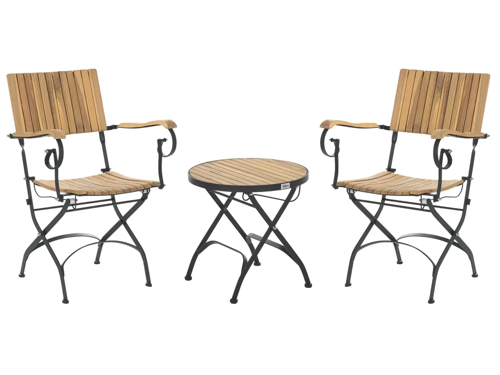 Bistro Set klappbar LASCARI Akazienholz Hellbraun