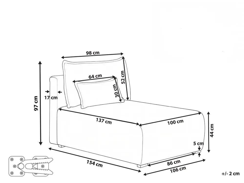 Chaiselongue NERBO Bouclé Cremeweiß_1033758