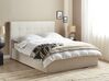 Bett mit Stauraum LORIENT Stoff Beige 140 x 200 cm
