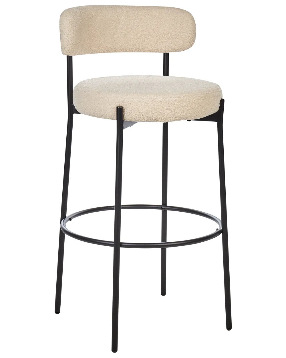 Set of 2 Bar Chairs ALLISON Boucle Light Beige_913868
