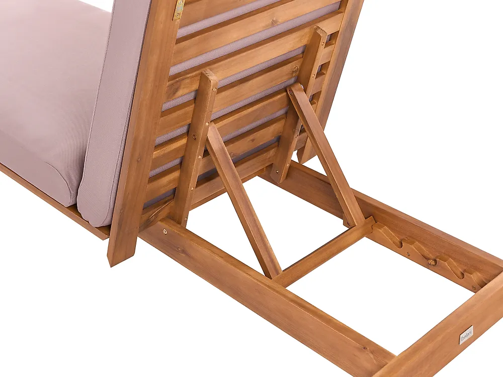 Sonnenliege mit Kissen LATERZA  mit Relaxfunktion zertifiziertes Akazienholz Taupe_1165879