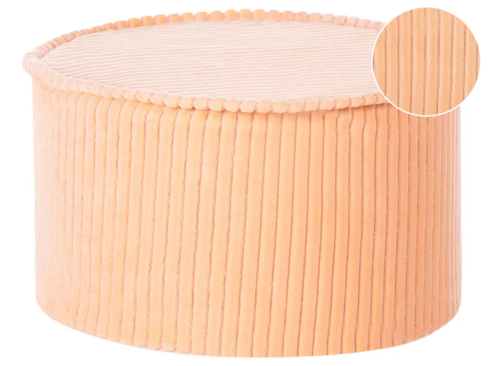 Pouf ZIKRIA Samtstoff Pfirsichrosa