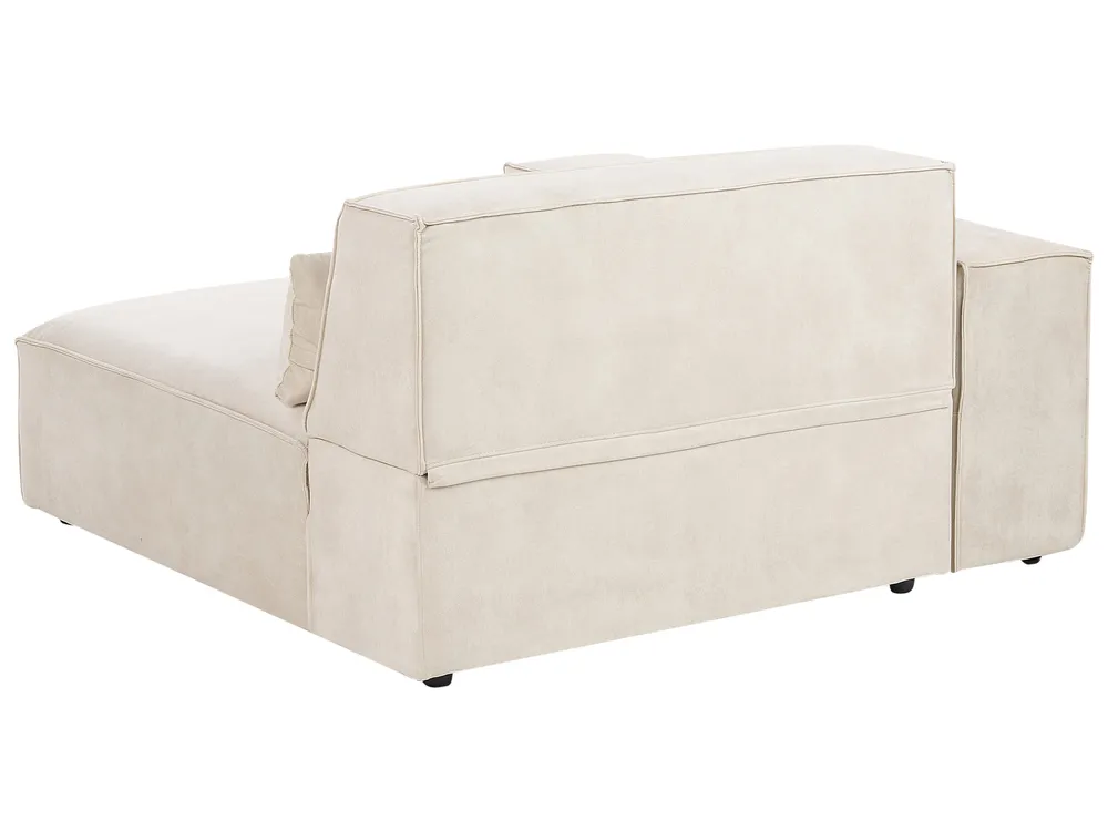 Eckmodul HELLNAR Samtstoff Hellbeige rechtsseitig_910787