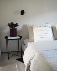 Set of 2 Decorative Cushions MINDALA 50 x 50 cm Linen Off-White Text_980282