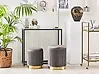 Pouf mit Stauraum 2er Set MIRAMAR Samtstoff Grau