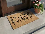 Fußmatte AGIAK Naturfarben 50 x 80 cm Blume Kokosfasern_1050435