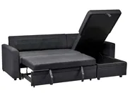 Eckschlafsofa 3-Sitzer NASSJO Kunstleinen Schwarz linksseitig_999992