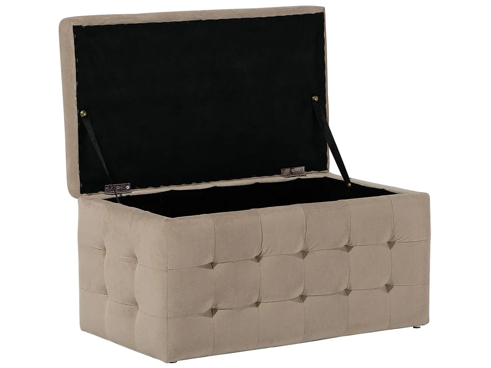 Storage Ottoman MICHIGAN Velvet Light Brown_804673
