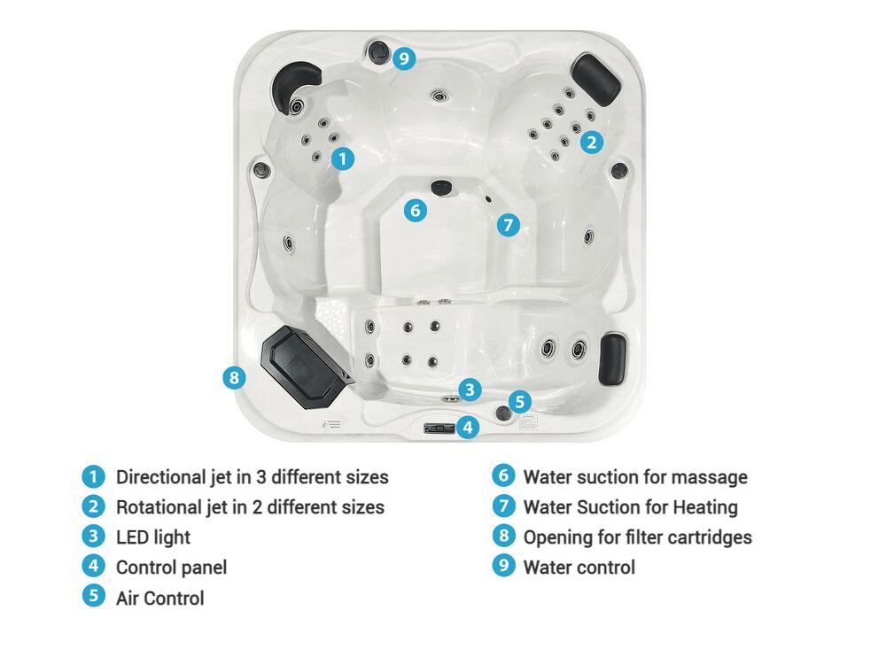 Outdoor Hot Tub with LED TULAROSA White_820190