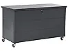 Storage Box KYMI 136 cm 55 cm Metal with Wheels Dark Grey