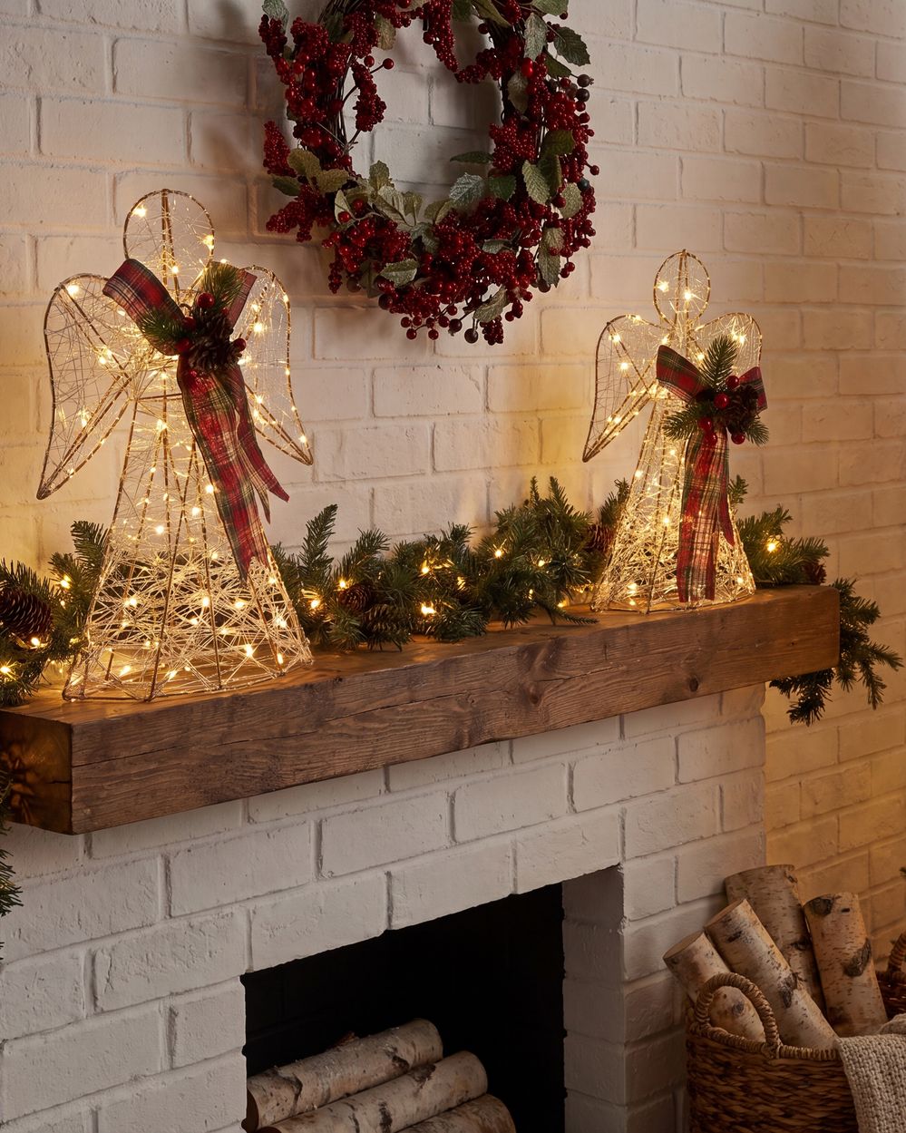 Kerstdecoratie ANNSJON 30/40 cm Engel Meerkleurig