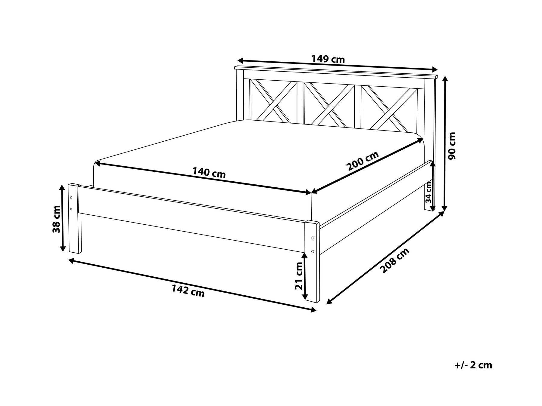 Bett mit Lattenrost Kiefernholz TANNAY 140 x 200 cm Hellbraun_930968