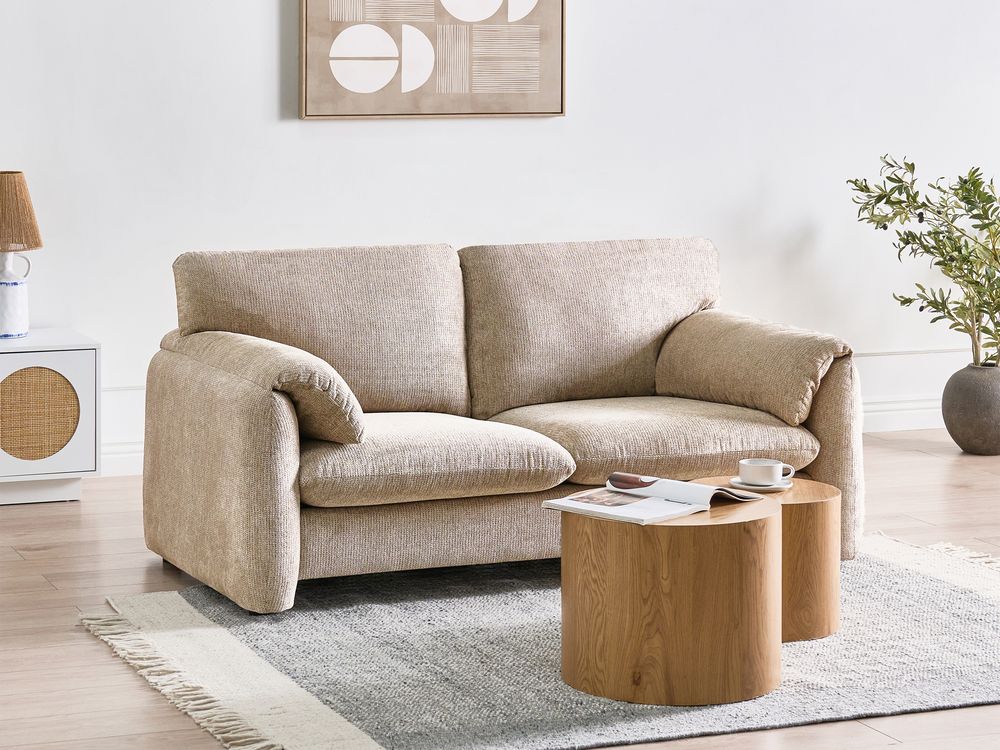 Sofa 2-Sitzer GETA Stoff Taupe