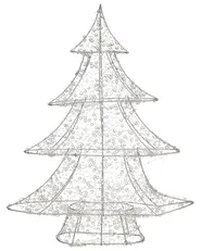 Outdoor Decoration LED BLONDUOS 60 cm Christmas Tree Silver_1015681
