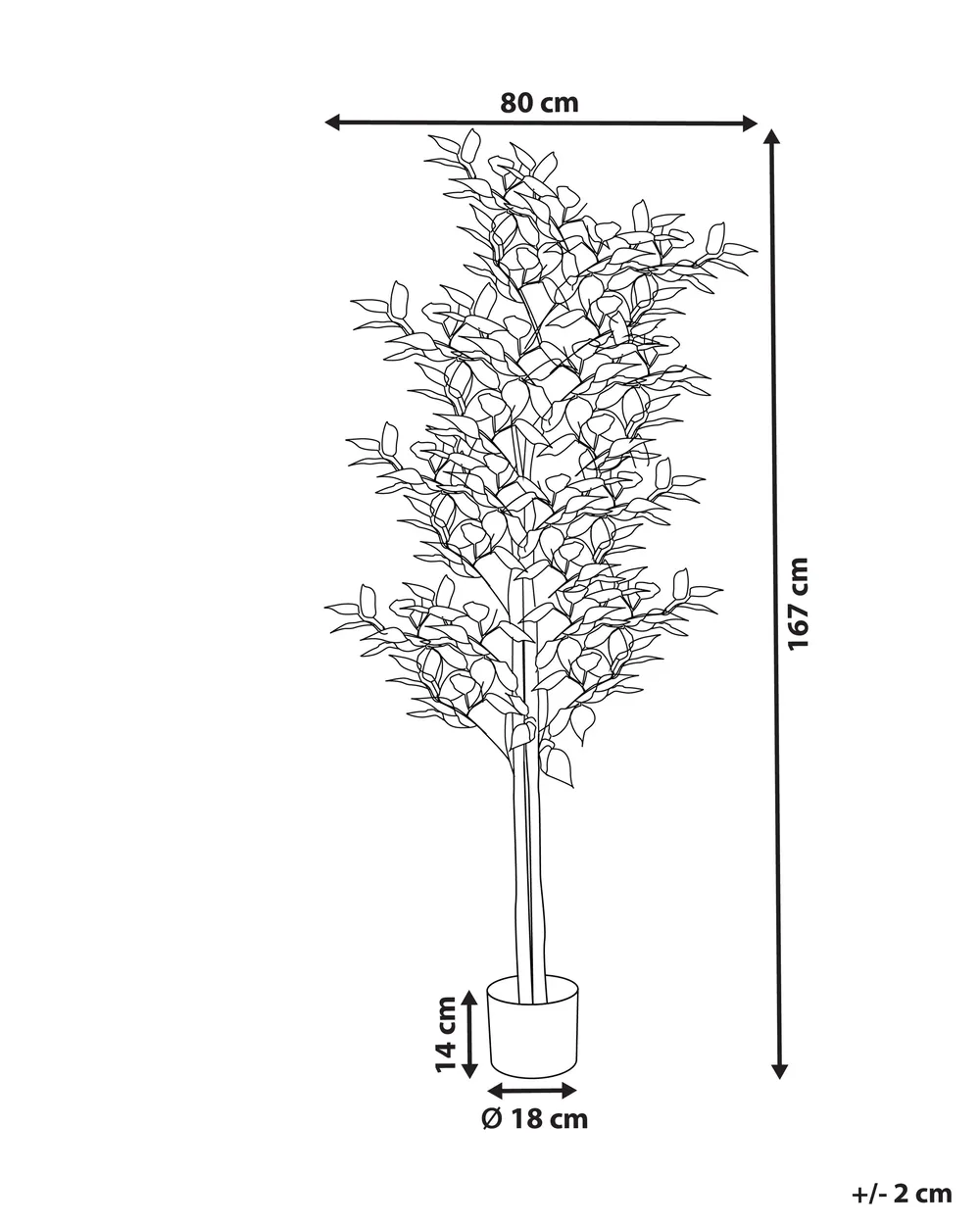 Artificial Plant FICUS 167 cm Green_917211