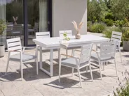 Garden Dining Set 6 Seater VALCANETTO/TAVIANO with Cushions Metal White/ Grey_922651