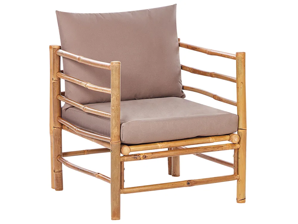 Garden Lounge Set with Table 6 Seater CERRETO Bamboo Taupe Left Hand_908967