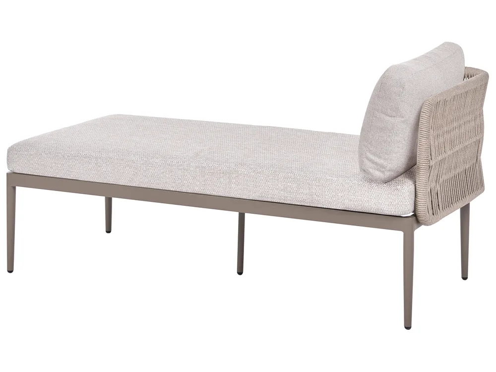 Garten Ecksofa mit Tisch 3-Sitzer LEFFE Metall Beige rechtsseitig_1045256