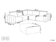 Modul Ecksofa 5-Sitzer KIVVIK mit Ottomane Bouclé Beige linksseitig_1045818