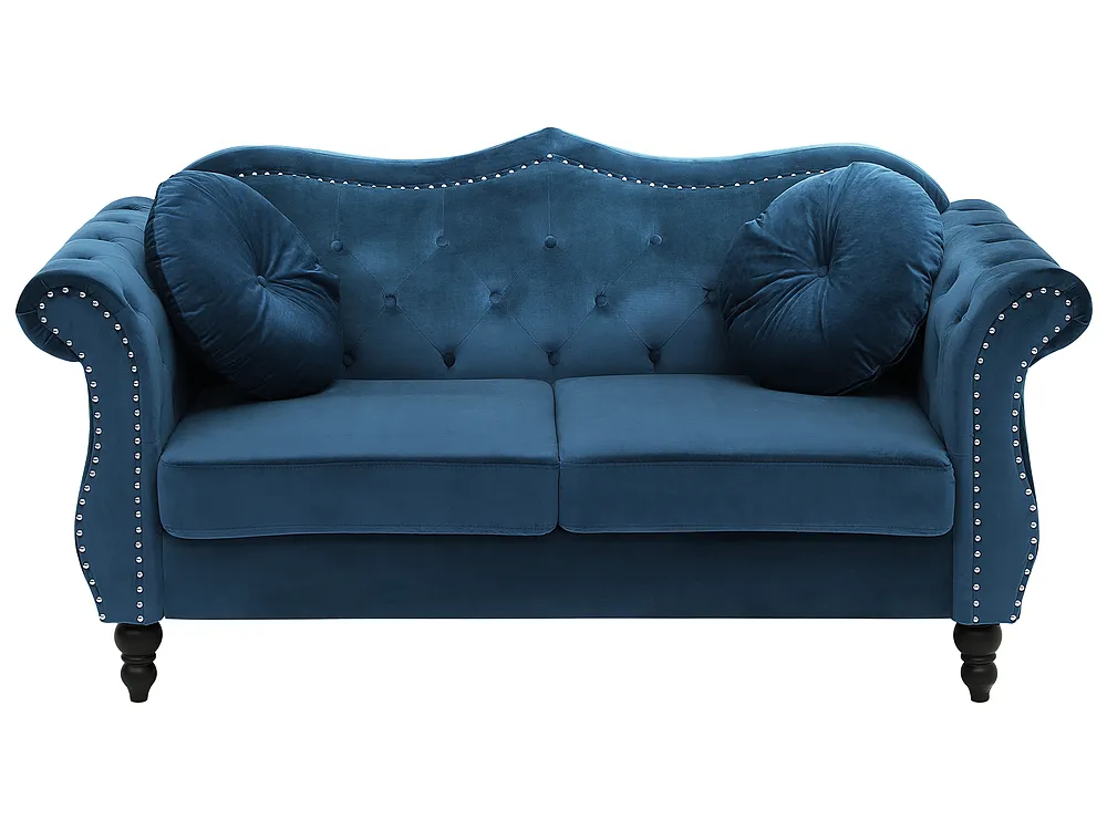Sofa 2-Sitzer SKIEN Samtstoff Marineblau