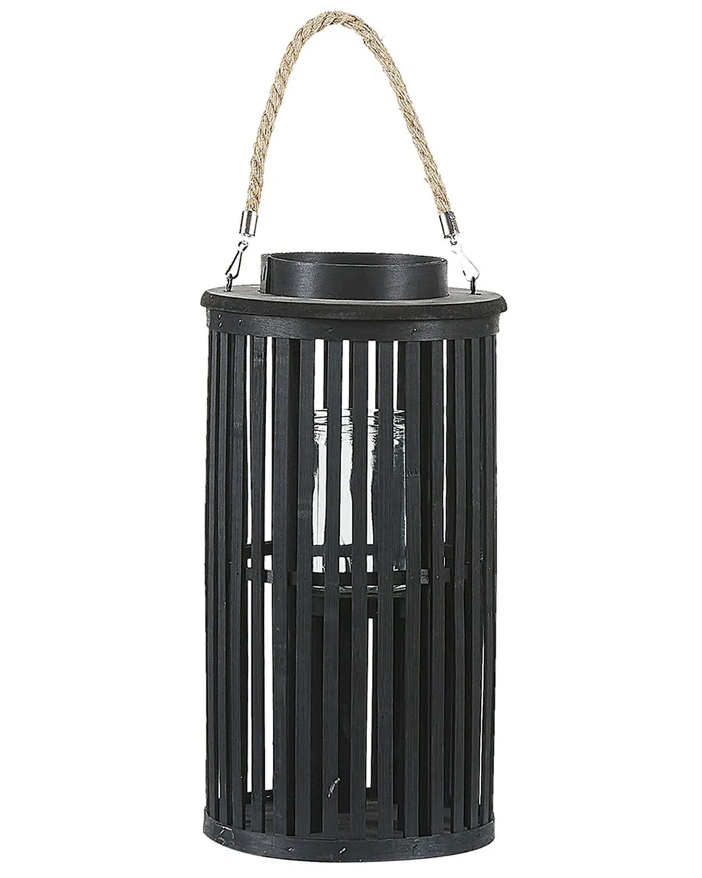 Laterne LUZON 40 cm Weidenholz Schwarz_774419