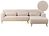 Ecksofa SIMOS Chenillegewebe Beige linksseitig