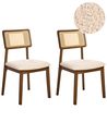 Esszimmerstuhl 2er Set EMBAR Holz Braun / Hellbeige