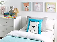 Throw Cushion WARANASI Cotton 45 x 45 cm Blue_1179698