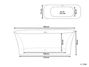 Freistehende Badewanne LANALHUE 160 x 75 cm Schwarz_1033611